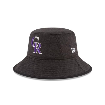 Colorado Rockies Gorra | New Era MLB Shadowed Stretch Bucket Hat Mexico - Negros